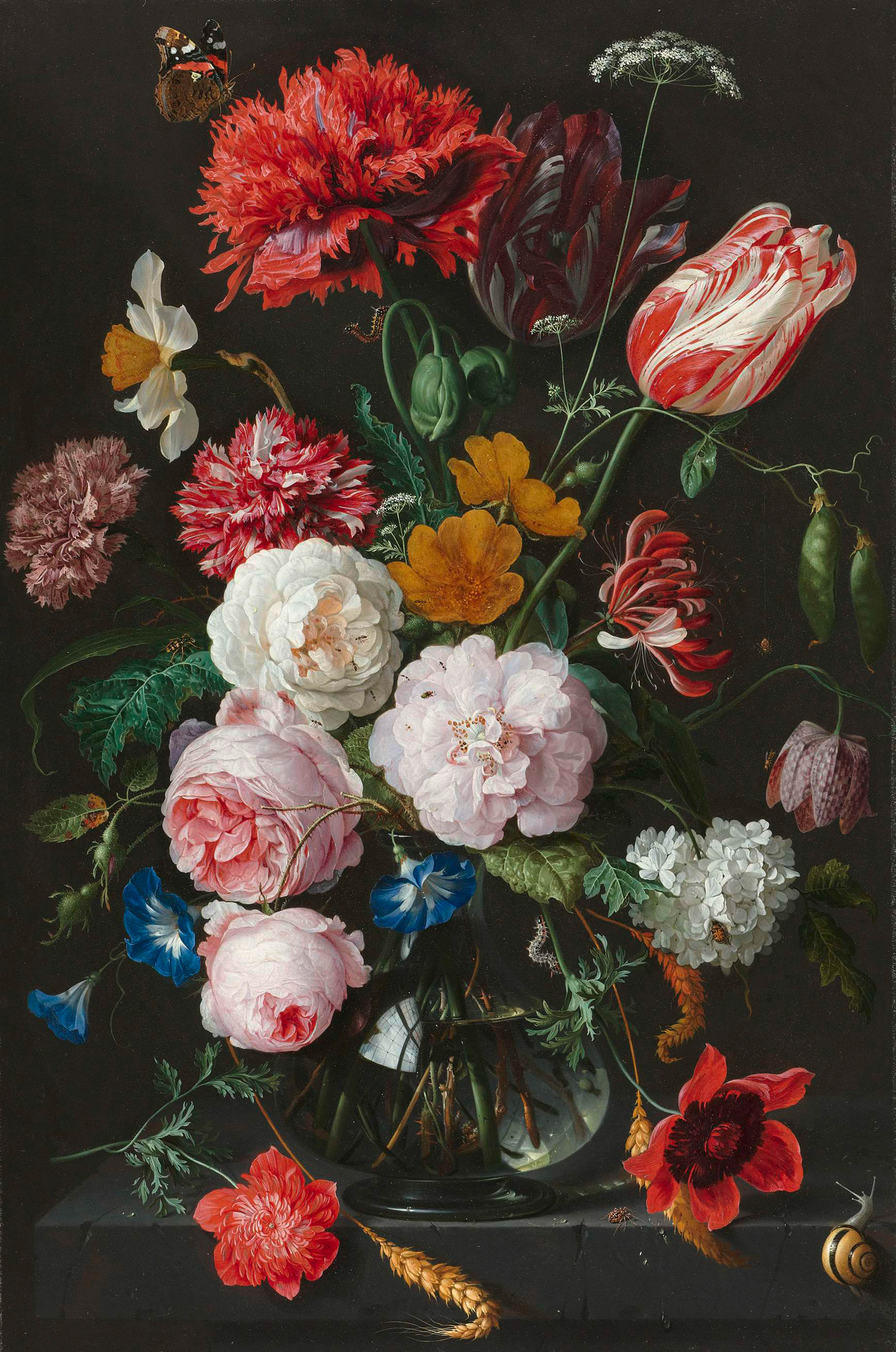 Jan Davidsz de Heem, 1650 - Still Life with Flowers in a Glass