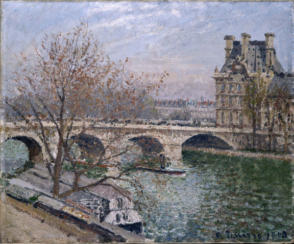 camille-pissarro-1903-the-pont-royal-and-the-pavillon-de-flore-art-print-fine-art-reproduction-wall-art