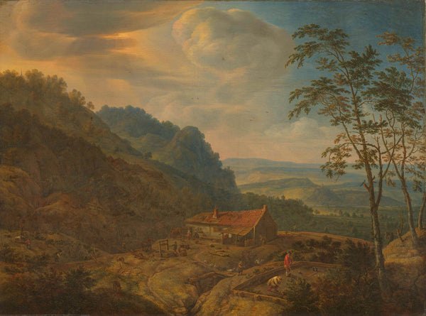 herman-saftleven-1663-mountainous-landscape-with-farm-art-print-fine-art-reproduction-wall-art-id-a99tib88m