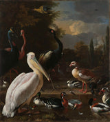 melchior-d-hondecoeter-1680-a-pelican-and-other-birds-near-a-pool-known-as-the-art-print-fine-art-reproduction-wall-art-id-a9idvqtjc
