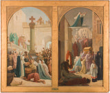 louis-charles-timbal-1860-sketch-for-the-church-of-saint-sulpice-st-genevieve-distributing-bread-to-the-poor-during-the-siege-of-paris-art-print-fine-art-reproduction-wall-art