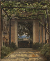 christoffer-wilhelm-eckersberg-1816-a-pergola-italy-art-print-fine-art-reproduction-wall-art-id-aalf5xw04