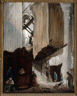 hubert-robert-1758-sculptor-working-on-the-statue-of-a-saint-in-st-peters-art-print-fine-art-reproduction-wall-art