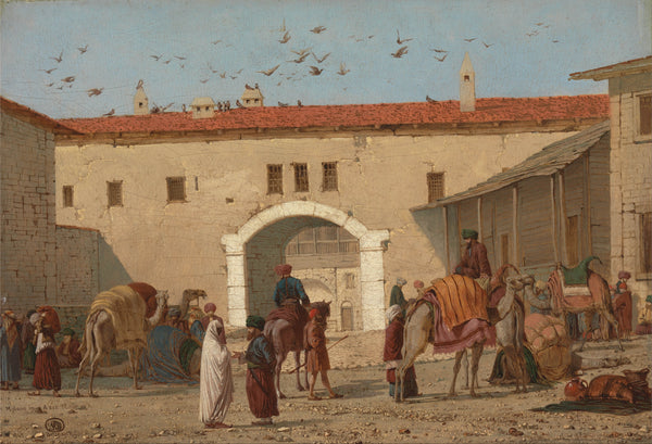 richard-dadd-1845-caravanserai-at-mylasa-in-asia-minor-art-print-fine-art-reproduction-wall-art-id-abw120erz