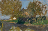 alfred-zoff-village-street-with-homestead-under-trees-art-print-fine-art-reproduction-wall-art-id-ad3l39zgg