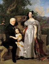 ferdinand-georg-waldmuller-1835-the-princely-esterhazy-council-mathias-kerzmann-with-his-second-wife-maria-helena-born-mikolischutz-and-daughter-maria-art-print-fine-art-reproduction-wall-art-id-ae99np7mh