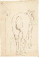 unknown-1658-standing-horse-from-behind-art-print-fine-art-reproduction-wall-art-id-afsja31cd