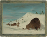 george-catlin-1869-buffalo-lancing-in-the-snow-drifts-sioux-art-print-fine-art-reproduction-wall-art-id-agdomrrww