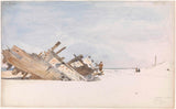 willem-anthonie-van-deventer-1834-wood-wreck-on-the-beach-of-renesse-schouwen-duivenland-art-print-fine-art-reproduction-wall-art-id-akhtupklo