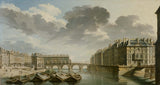 nicolas-jean-baptiste-raguenet-1757-le-quai-des-ormes-current-dock-city-hall-the-pont-marie-and-the-ile-saint-louis-art-print-fine-art-reproduction-wall-art