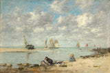 eugene-boudin-1876-washerwoman-near-trouville-art-print-fine-art-reproduction-wall-art-id-an5yga4dz