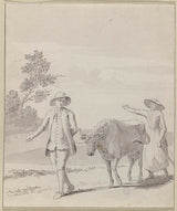 unknown-1700-man-and-woman-with-cow-in-landscape-art-print-fine-art-reproduction-wall-art-id-an9gizmdu