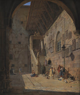 jorgen-roed-the-courtyard-of-the-palazzo-del-bargello-florence-art-print-fine-art-reproduction-wall-art-id-ao0e5bejx