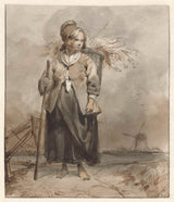 unknown-1834-woman-standing-with-stick-and-basket-on-the-back-art-print-fine-art-reproduction-wall-art-id-at5ogcid4