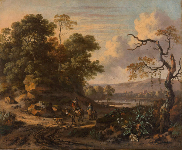 jan-wijnants-1655-landscape-with-a-man-riding-a-donkey-art-print-fine-art-reproduction-wall-art-id-au8iz24x6