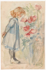 jozef-israels-1834-standing-girl-in-flower-garden-art-print-fine-art-reproduction-wall-art-id-awu3vcz2n