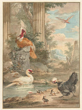 aert-schouman-1720-火雞和其他鳥類在公園古典廢墟中藝術印刷精美藝術複製品牆藝術 id-a00f2kfc9