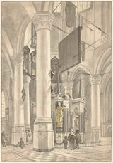 wybrand-hendriks-1754-面對代爾夫特新教堂墳墓藝術印刷品美術複製品牆藝術 id-a02vr42gm