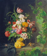 josef-lauer-1848-stilleben-med-blommor-och-vinstockar-spatz-konsttryck-finkonst-reproduktion-väggkonst-id-a036lza92