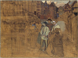 január-augusztus-Hendrik-Leys-íjászat-ünnep-in-Antwerpen-in-the-16. századi modern-print-képzőművészeti-reprodukció fal-art-id-a03wqy9t4
