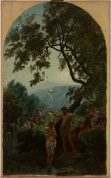 francois-louis-francais-1877-skitse-til-treenighedskirken-kristi-dåb-kunst-print-kunst-reproduktion-vægkunst