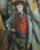 ポール・セザンヌ-1890-赤いチョッキを着た少年-アート-プリント-ファインアート-複製-ウォールアート-id-a04568lyo