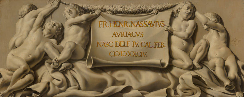 salomon-de-bray-1651-putti-bearing-a-cartouche-with-stadholder-frederik-hendriks-date-of-birth-art-print-fine-art-reproduction-wall-art-id-a05ck6s8h