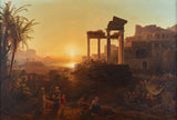 karoly-marko-da-1847-krajobraz-z-zachodem słońca-druk-sztuka-reprodukcja-dzieł sztuki-sztuka-ścienna-id-a05lpo7sy