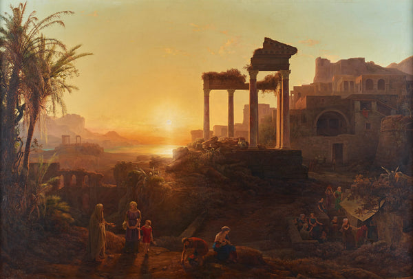 karoly-marko-d-a-1847-landscape-with-sunset-art-print-fine-art-reproduction-wall-art-id-a05lpo7sy