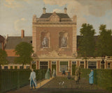 hendrik-keun-1772-trädgården-och-vagnshuset-av-524-keizersgracht-i-amsterdam-konsttryck-finkonst-reproduktion-väggkonst-id-a06br9vph