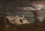 Frederik-Sødring-1831-the-sommer-spireon-the-kritt-klipper-of-the-øya-Man-art-print-fine-art-gjengivelse-vegg-art-id-a07uags3v