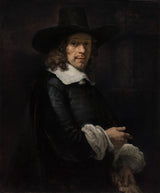 rembrandt-van-rijn-1660-portret-van-'n-man-met-'n-hoed-en-handskoene-kunsdruk-fynkuns-reproduksie-muurkuns-id-a095pp17z