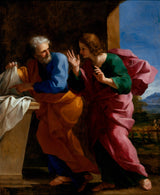 喬瓦尼-弗朗西斯科-羅馬內利-1640-聖約翰和聖彼得在基督墓-藝術-印刷-精美-藝術-複製品-牆-藝術-id-a09ngnt4s