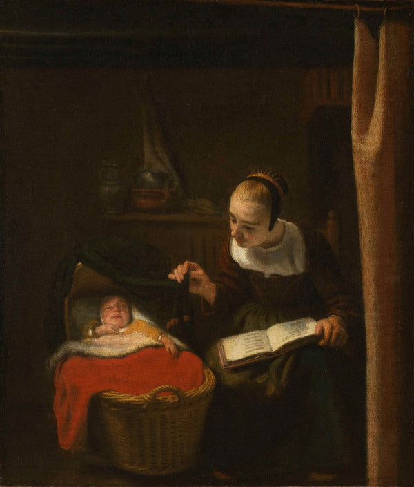 nicolaes-maes-1652-young-woman-at-a-cradle-art-print-fine-art-reproduction-wall-art-id-a0daiiawg