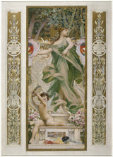 luc-olivier-merson-1888-素描为巴黎市大会堂的楼梯假日舞蹈艺术印刷精美的艺术复制品墙壁艺术