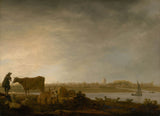 aelbert-cuyp-1648-pogled-na-vianen-sa-stočarom-i-stokom-uz-rijeku-umjetnost-print-likovna-reprodukcija-zid-umjetnost-id-a0ehp268e