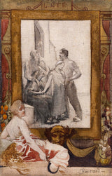 阿尔伯特-保罗-阿尔伯特-贝斯纳德-贝斯纳德-阿尔伯特-保罗-阿尔伯特-贝斯纳德-1880-巴黎夏季艺术第 19 区市长草图-印刷美术复制品墙壁艺术
