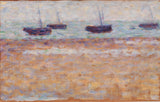 Georges-Seurat-1885-fire-båter-at-Camp-fire-båter-at-Camp-art-print-fine-art-gjengivelse-vegg-art-id-a0gv7m75o