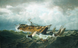 威廉·布拉德福德1860年，遇难艺术印刷品细腻的艺术复制品墙上的艺术ID-a0jxpoosr，沉船离开了楠塔基特，沉船离开了楠塔基特