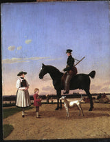 wilhelm-von-kobell-1823-một-thợ săn-và-một-nữ-nữ-bên-sông-isar-với-tầm nhìn-của-munich-nghệ thuật-in-mỹ thuật-tái tạo-tường- nghệ thuật-id-a0ljwhrp2