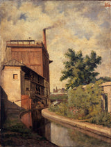 阿尔弗雷德·路易斯·巴韦特-1885-比耶夫尔-克鲁尔巴尔贝街-寡妇工厂-拉尼尔-艺术-印刷-美术-复制品-墙壁艺术