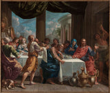 charles-poerson-1652-de-bruiloft-in-cana-schets-voor-het-bord-van-het-geweven-tapijt-ophangingen-voor-het-leven-van-de-maagd-voor-de-notre- dame-kathedraal-kunstprint-kunst-reproductie-muurkunst