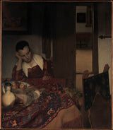 Johannes Vermeer - 1656-a-slúžka spal-art-print-fine-art-reprodukčnej-wall-art-id-a0md7zlh1