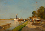 埃米尔·雅各布·辛德勒1872年，在多瑙河的汽船站朝着凯撒姆·赫伦的艺术印刷精美的艺术复制品墙艺术编号a0mertd3q
