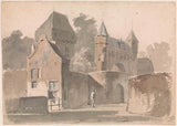 阿德里安纳斯·埃弗森（adrianus-eversen）1828年的城市门艺术打印精细艺术复制墙艺术ID a0mfvtusa