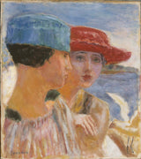 pierre-bonnard-1917-młode-dziewczyny-na-mewie-sztuka-druk-reprodukcja-dzieł sztuki-ściennej