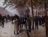 吉恩·贝劳1880年，林荫大道的capucines在那不勒斯咖啡艺术之前的晚上打印精美的艺术复制品墙壁艺术