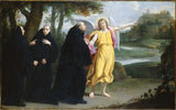 菲利普·德·香檳-1656-本篤的神聖生活場景-天使指向卡西諾山聖本篤修道院的位置-藝術印刷美術-複製牆藝術
