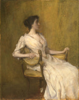 托馬斯·威爾默·杜因-1901-白衣女子藝術印刷精美藝術複製品牆藝術 id-a0t48so4i
