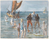 約翰安東尼德容格-1874 年兩位漁民從船上到藝術印刷品美術複製品牆藝術 id-a0t6bo1zg